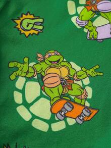 TEENAGE MUTANT NINJA TURTLES | SHEIN MUTANT TURTLES Young Boy Crew Neck Short Sleeve Cute Print Tight Fit Loungewear - Green - View 6
