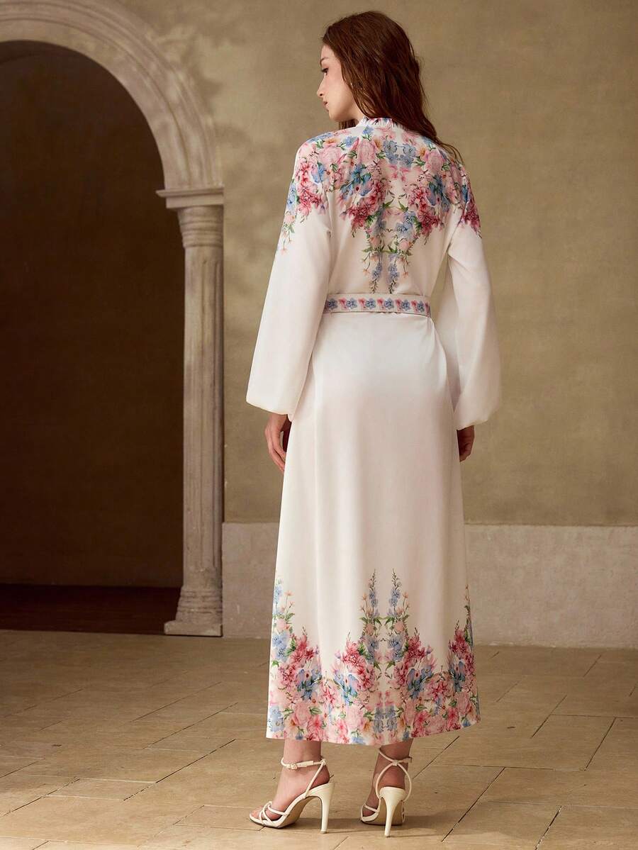 MOTF PREMIUM 女士优雅印花长袖连衣裙 - 彩色 - 查看 2