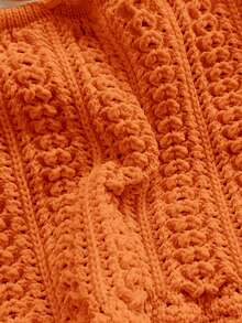 Soleia 度假性感吊带钩编露脐上衣和低腰半裙两件套，适合音乐节、波西米亚风、度假、约会、下午茶等场合。 - 橘色 - 查看 8