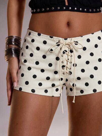 MUSERA Quần short denim siêu ngắn in họa tiết, ôm sát, buộc dây, rách gấu, chỉ dành cho mùa hè, phong cách boho, kỳ nghỉ, lễ hội, gợi cảm, câu lạc bộ, tiệc tùng, sau show diễn, dễ thương, phong cách Y2K, họa tiết, đi chơi đêm, mùa đông, Nashville, tiệc tùng, sang trọng, mùa xuân.