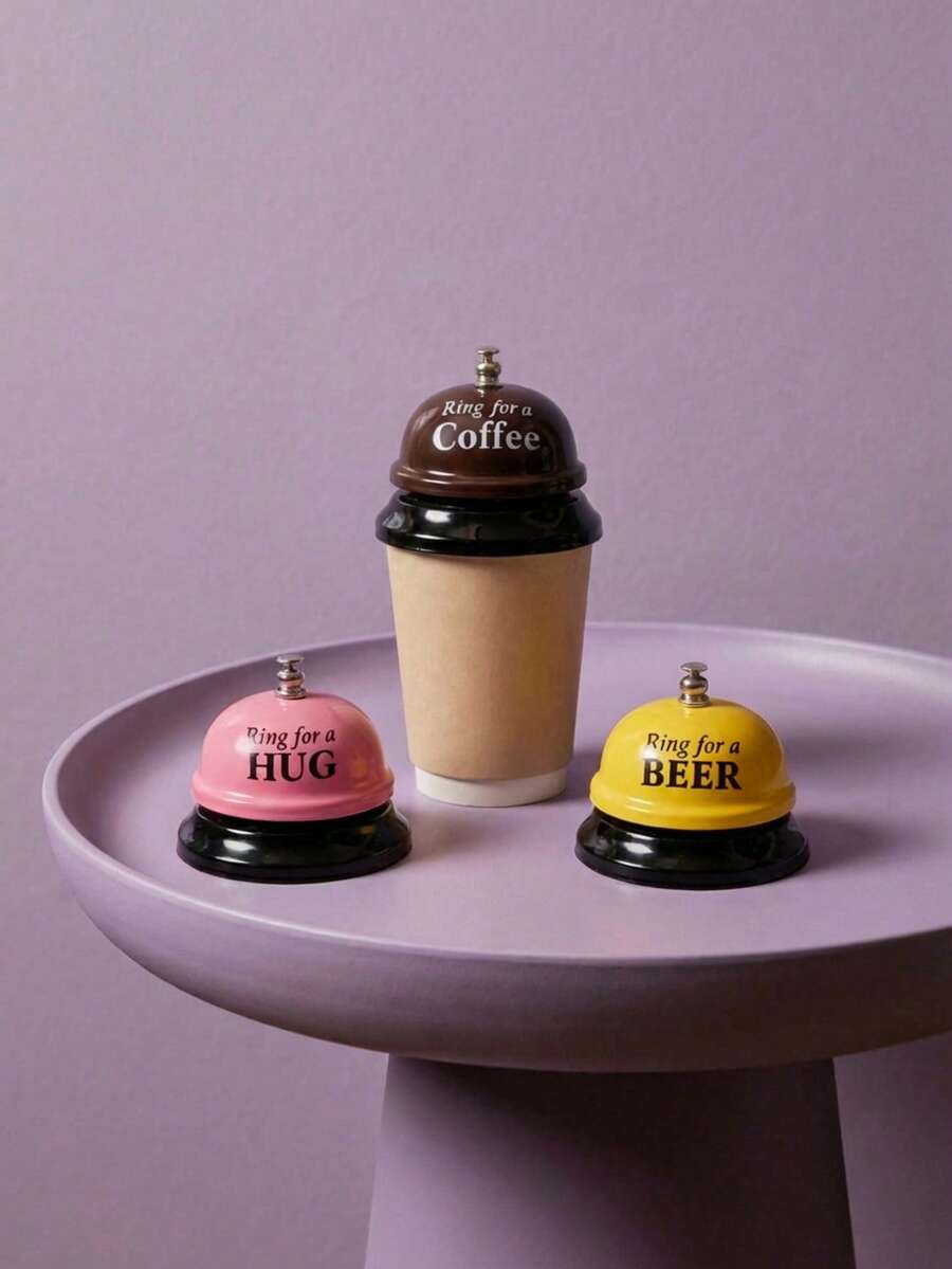 Joivida 1 pieza/3 piezas Mostrador de hotel, recepción de restaurante, regalo de estudiante Mostrador de bar creativo, campana de llamada, campana de mesa, respondedor manual, campana de mascota, timbre, aplicable para juegos de respuesta, mostrador de bar de restaurante - Multicolor - Ver 1