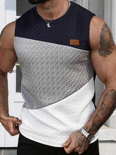 Manfinity CasualCool 男士撞色圆领休闲百搭背心