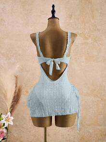 Bellisia 女士象牙色蕾丝边度假连衣裙带裙 - 彩色 - 查看 2