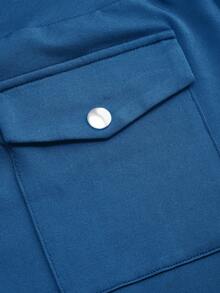 SHEIN LUNE Quần short chạy bộ cỡ lớn cạp cao, gập gấu, có túi, giúp định hình vòng ba và nâng mông. - Màu xanh ngọc - Xem 4