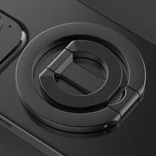 360°旋转手机支架 便携式折叠手机支架 手机配件支撑架手柄 升级版 双面磁吸手机指环支架 铝合金可调节 - 黑色 - 查看 1