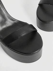 CUCCOO LuxiPop Giày sandal cao gót đế xuồng chống thấm nước dành cho nữ, quai đơn màu đen, kiểu dáng gợi cảm cho các câu lạc bộ đêm. - màu đen - Xem 6