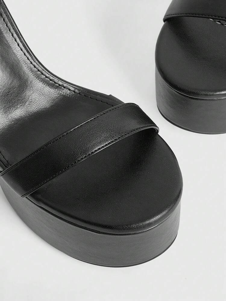 CUCCOO LuxiPop Women's High Heel Waterproof Platform Sandals, One-Strap Black Stilettos, Sexy Club Wear, Vacation Atmosphere, Summer Wear, Travel Essentials
