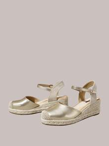 Styleloop Women's Wedge Heel Platform Sandals - Gold - View 2