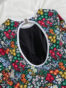 Swim SPRTY 1 bộ đồ bơi liền thân họa tiết hoa nhí hở lưng - Nhiều màu - Xem 5