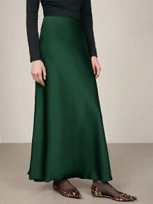 BizChic 2026春夏新款波浪边半身裙，优雅都市通勤日常百搭浪漫90年代复古风，适合圣诞节、新年、情人节、派对、海滩、毕业典礼、时尚、节日、假日、婚礼宾客、早午餐、机场等多种场合。 - 墨綠色 - 查看 3