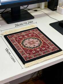 1/2 piezas Manteles individuales, Posavasos, Tapetes de café, Textiles de comedor con diseño de arte vintage con borlas francesas, Regalos de Navidad, Halloween, Vajilla para fiestas, Día de la Madre, Regalos de Eid Al-Adha - Multicolor - Ver 30
