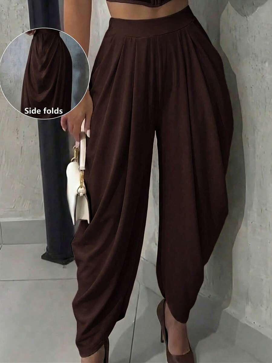Firerie Quần nữ thanh lịch, thoải mái, thích hợp mặc hàng ngày, màu mơ trơn, dáng rộng, xếp ly, chất liệu dệt kim, mẫu mới xuân/hè, phù hợp cho kỳ nghỉ, đi biển, du lịch, đồng phục giáo viên, công sở, thiết kế thời trang. - Cà phê nâu - Xem 1