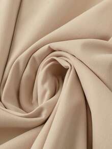 SHEIN Franclia Bộ trang phục công sở thanh lịch dành cho nữ: Áo trễ vai màu đen đa năng và chân váy chữ A màu kaki. - màu nâu - Xem 5