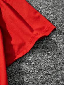 SHEIN Men's Dropped Shoulder Short Sleeve Loose Casual Everyday Loungewear Top, Summer - Red - View 3