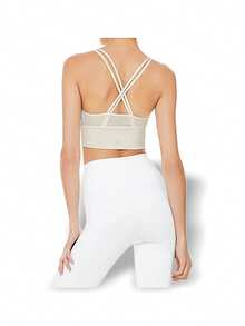 Alo Yoga Long Bra SNEAK Sweat Absorption Breathable Lightweight Soft Stretch Easy To Wash Running Sports Women Beige W9270R - BONE - Màu be - Xem 2