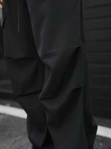 Manfinity Homme 男士休闲新款黑色直筒裤，适合日常穿着，四季皆宜，ins风，休闲长裤，摄影必备，送给男友/老公的绝佳礼物，男士休闲 - 黑色 - 查看 3