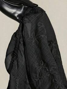 SHEIN ICON Áo hai dây nữ dáng lửng, tay ngắn, hở lưng, chất liệu jacquard, kiểu Pháp lãng mạn, xếp ly phía trước, ôm sát, khoét eo, thích hợp cho kỳ nghỉ. - màu đen - Xem 11