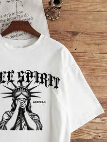 Manfinity Homme 男士休闲字母印花短袖家居服上衣 - 白色 - 查看 5