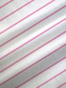 HELLO KITTY AND FRIENDS | SHEIN 大码夏季休闲条纹卡通印花T恤 - 白色 - 查看 7