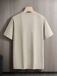 Manfinity Homme 男士休闲字母印花撞色圆领短袖T恤 - 彩色 - 查看 2