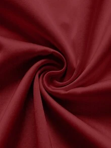 Franclia 时尚新款简约纯色亮面V领褶皱装饰纽扣无袖修身显瘦优雅女士连体衣 - 酒紅色 - 查看 5