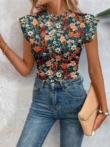 SHEIN LUNE 女士休闲印花连体衣，适合春夏季穿着 - 彩色 - 查看 3