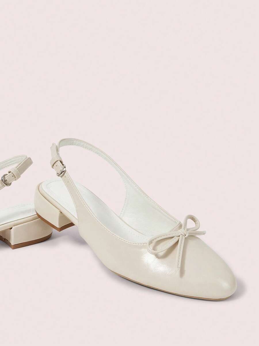 CUCCOO DOLLMOD Women's Shoes Round Toe White Patent Leather Bow Decoration Back Strap Low Heel Cute College Mary Jane Thick Heel High Heel Sandals Summer Shoes - White - View 1