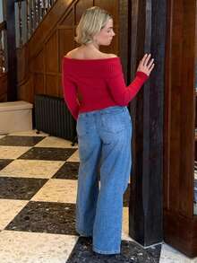 Bethéva Women Streetwear Solid Color Slim Fit Casual Street Style Long Sleeve Sweater Top - Burgundy - View 2