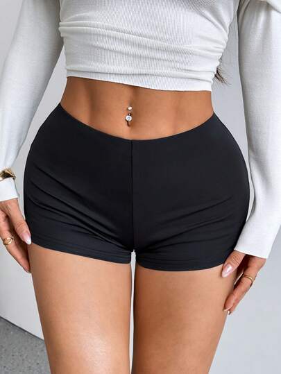 SHEIN PETITE Low Rise Micro Mini Shorts Ibiza Fits Summer Boho, Summer, Holiday, Beachwear Festival Rave Going Out Fall Winter Party