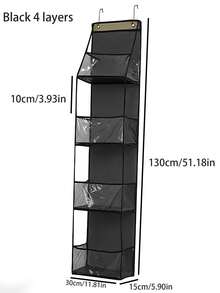 Set Of 1/3 Pieces 4-Layer Over-The-Door Hanging Storage Rack, Wall-Mounted Storage Rack For Cosmetics, Large-Capacity Storage Box With Transparent Window, Suitable For Children's Room, Bathroom, Wardrobe, Bedroom, Dormitory; Can Store Diapers, Holiday Gifts - Multicolor - View 3