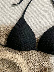 Aveloria Modichic Áo bơi không lưng, màu trơn, chất liệu vải có họa tiết, thích hợp cho mùa xuân/hè. - màu đen - Xem 3