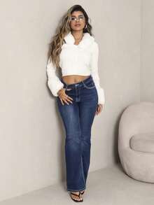 Rayane Ketlyn Áo khoác cardigan tay dài màu đen cổ bẻ, tay dài, dáng ôm sát, màu đen, dành cho mùa thu/đông - trắng - Xem 4