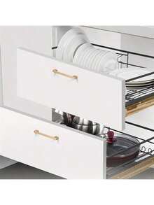 1 tay nắm tủ màu vàng mờ đơn giản, tay nắm ngăn kéo tủ bếp bằng hợp kim nhôm nguyên khối, phụ kiện nội thất kèm ốc vít. - Vàng - Xem 6