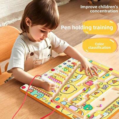 MINKOJA Magnetic Maze Drawing Board Toy – Fun Puzzle Game With 4 Themes, Birthday & Children's Day Gift For Kids Ages 3+,Easter,Easter Gift,Childen's Day,Kids Toy,Kids Magnetic & Mechanical Drawing Boards