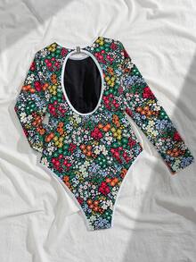 Swim SPRTY 1 bộ đồ bơi liền thân họa tiết hoa nhí hở lưng - Nhiều màu - Xem 2
