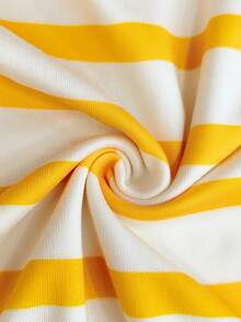 Resyla Áo thun nữ tay ngắn cổ tròn kẻ sọc phối màu tương phản, kiểu dáng thường ngày. - Nhiều màu - Xem 4