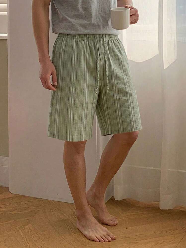 Men's Striped Colorful Casual Shorts, Summer Loungewear