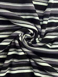 STYNVO Camisa polo casual de manga corta con rayas y bordado de letras para hombres - Multicolor - Ver 4