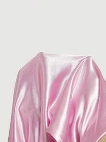 SHEIN MOD Plus Size Oblique Shoulder Ruched Decorative Button Fitted T-Shirt,Pink,Summer,Elegant,Holiday,Party,Designer Blouses For Women,Top For Ladies,Y2k - Pink - View 7