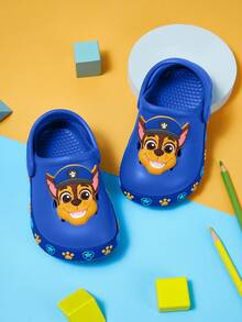 SHEIN | PAW Patrol Boy Cute Cartoon Dog Children's Slippers, Suitable For Infants And Young Children, Light And Durable EVA Material, Can Be Worn Indoors And Outdoors - Dusty Blue - View 4