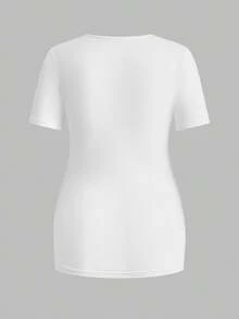 Modmama 3pcs/Set Pregnant Women Solid Color Ruched Nursing Function Casual Daily Short Sleeve Tops - Baby Blue - View 16