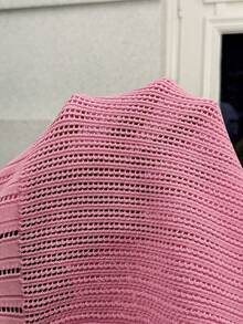 SHEIN Maternity Solid Color Long Sleeve Tie-Waist Knit Cardigan - Pink - View 10