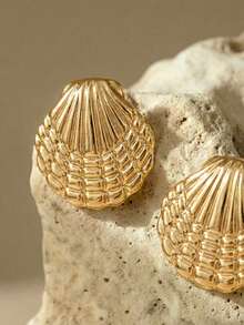 Arave 2-18 件时尚优雅的海星和贝壳元素女士珠宝耳环，适合全年日常佩戴 - 金色 - 查看 13