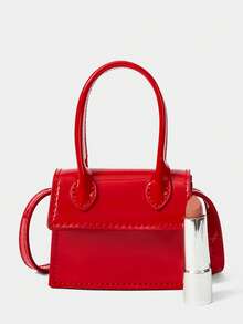SHECARRY Bolso de mano con asa superior mini - Rojo - Ver 5