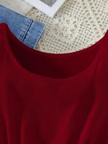 SHEIN 两件套：休闲牛仔外套和白色连衣裙 - 紅色 - 查看 6