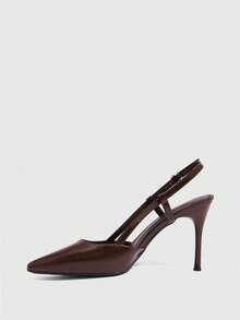 CUCCOO SZL Women's Pointed Toe Buckle Design Fashionable High Heels, Versatile For Daily Wear Valentine's Day - Brown mirror - View 4