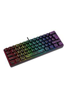 Teckwe 1 Wired 61 Key Mechanical Keyboard Shell, Fast Response, High Sensitivity, Comfortable Typing Operation, Smooth Typing Operation, Anti Ghosting, Compact Size, Suitable For Office Work Games, PC Laptops, Desktops, General Daily Business Learning, Home Entertainment, Fashion Games, Essential Tools - View 9