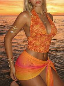 Sundraya 女士夏季 Y2K 仿蕾丝吊带背心，无袖，深 V 领，露背，修身剪裁，街头风格，非常适合夏季海岛度假、派对和音乐节。 - 彩色 - 查看 5