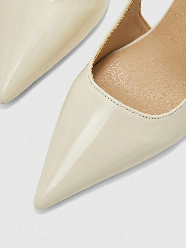 CUCCOO BIZCHIC Women Shoes Pointed Thin High Heel Beige Fashion Basics Daily Versatile Commuter To Work Shopping Women's High Heel Shoes Slingback Shoes Women's Shoes