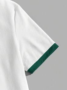 Manfinity Joysei Men's Green Patchwork Ocean Creature Print T-Shirt - White - View 4